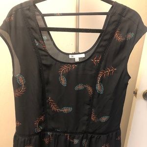 DR2 Navy Floral Peplum Blouse